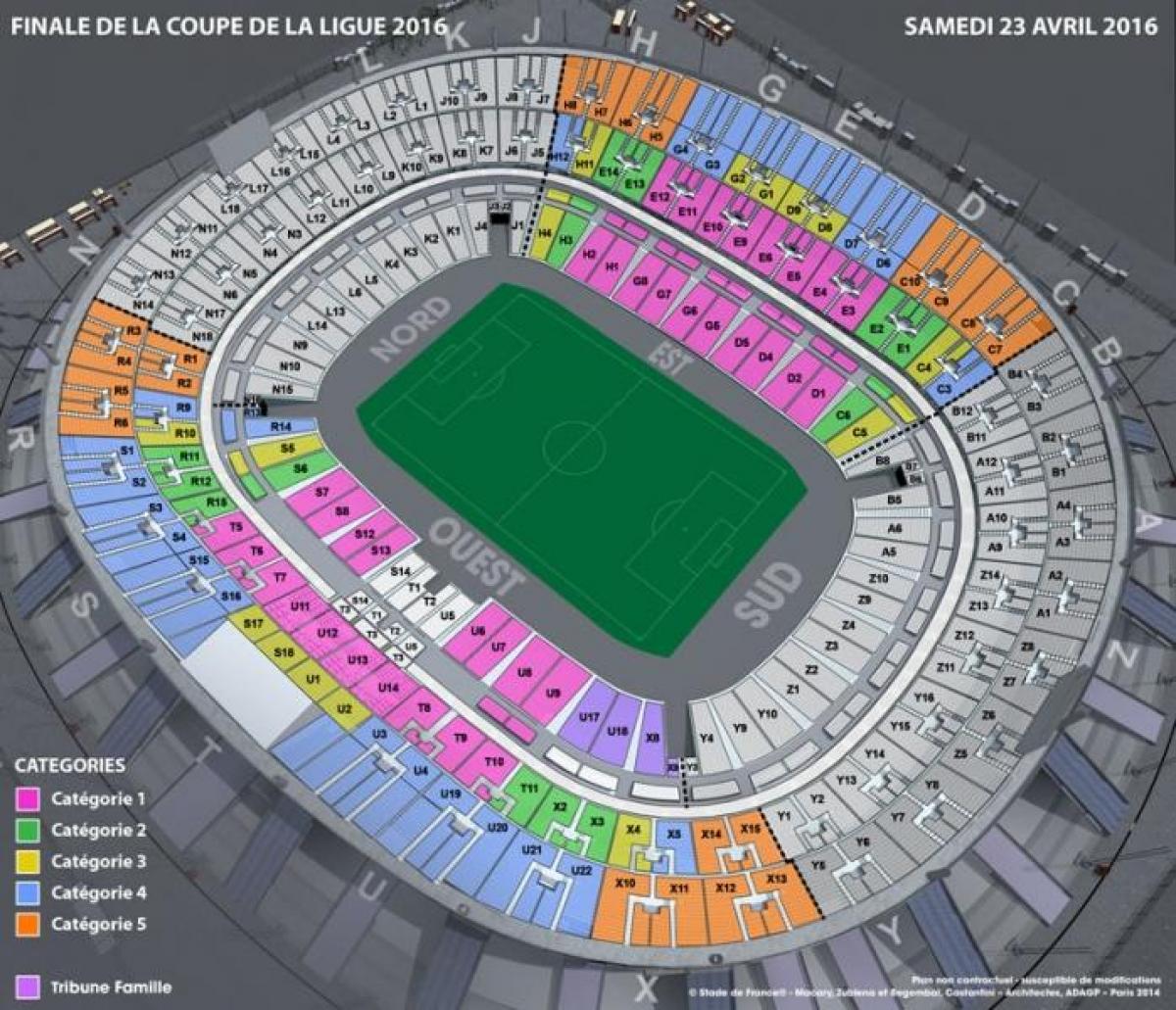 Karta Stade de France nogomet