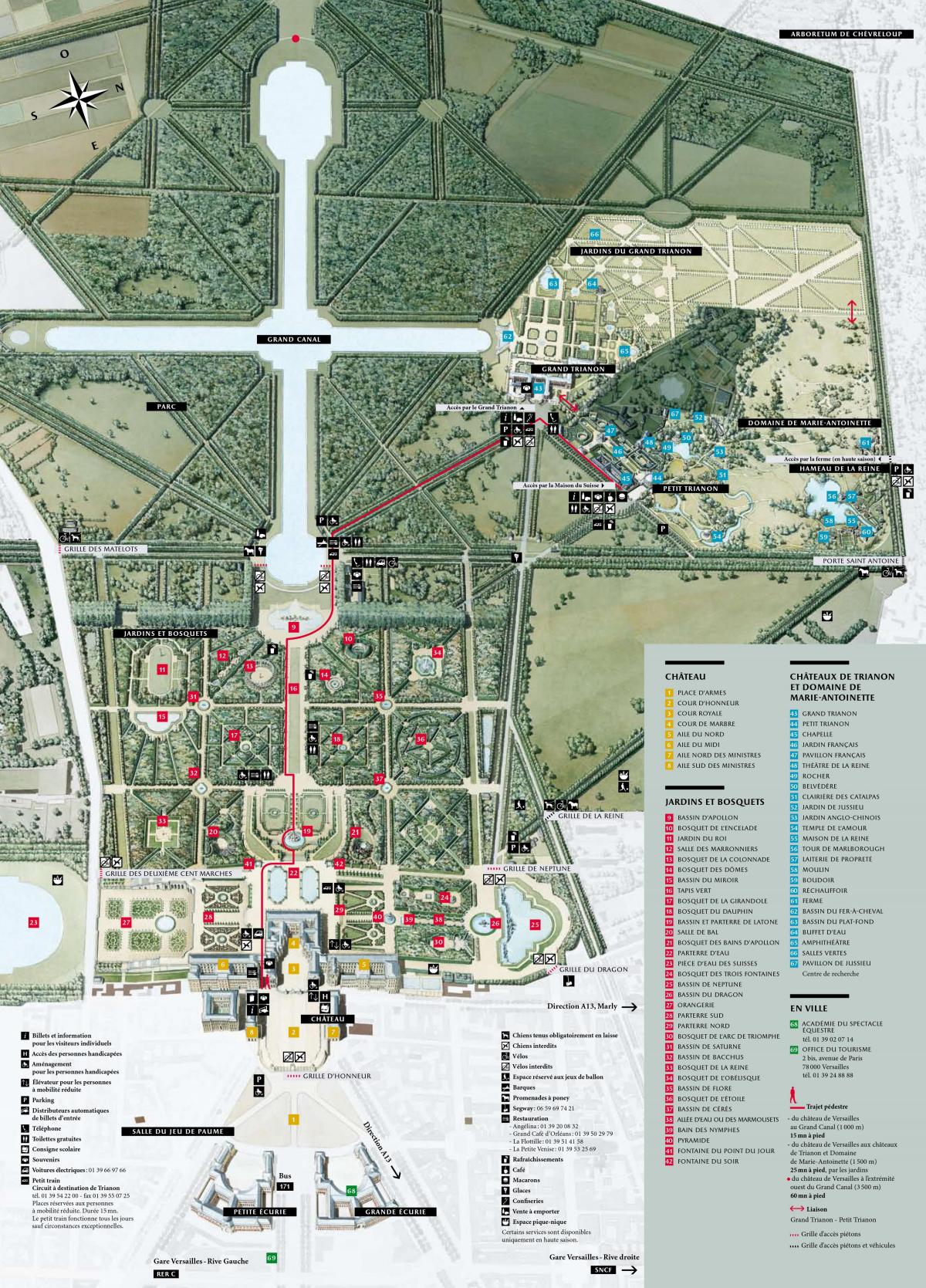 Karta vrtovima u Versaillesu