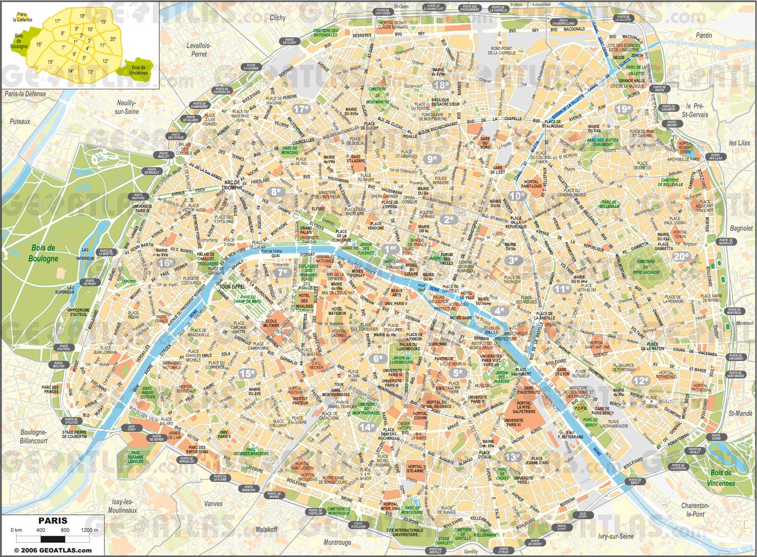 karta pariza Ulice Pariza   mapa ulica Pariza (Francuska) karta pariza