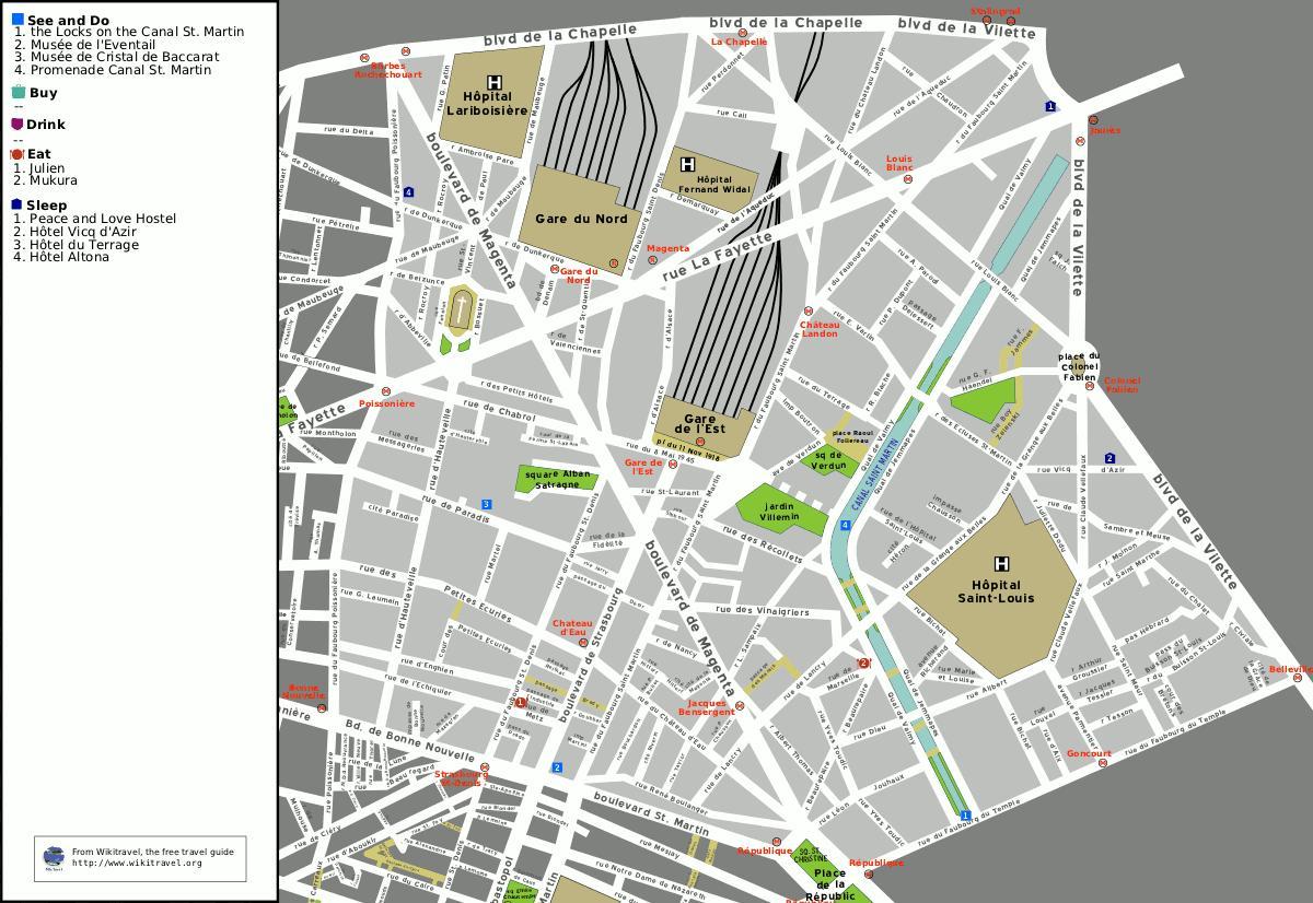 Karta 10. arrondissement u Parizu