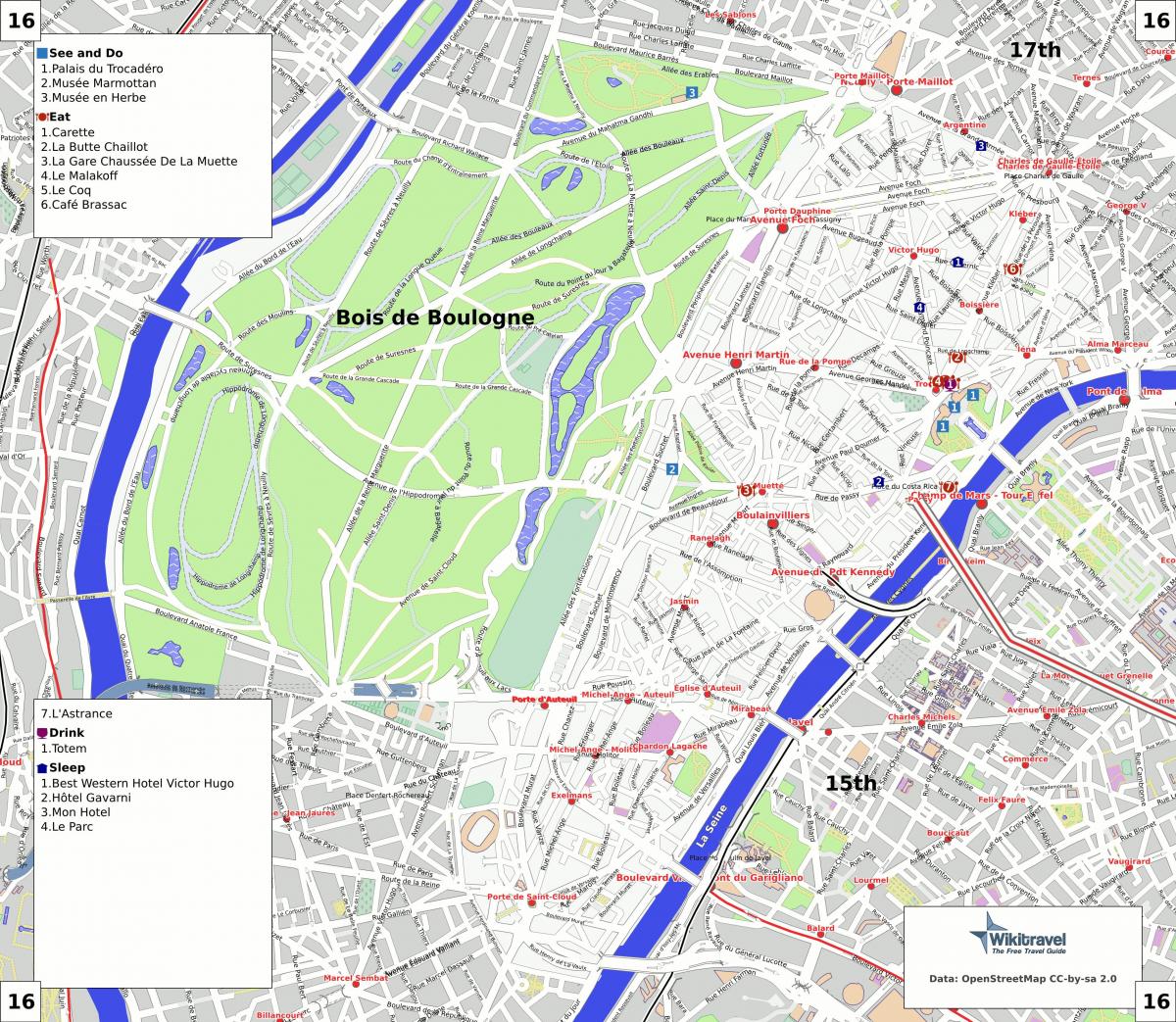 Karta Parizu ' 16. okrugu