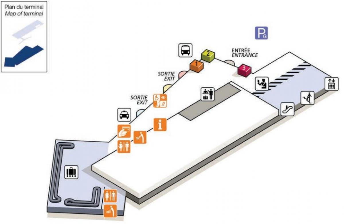 Karta Cdg terminal zračne luke 2G