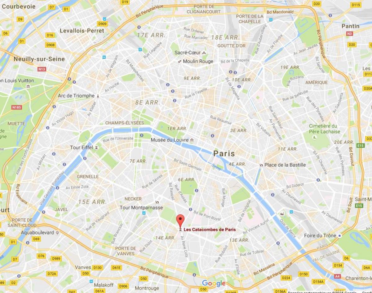 Karta katakombe u Parizu