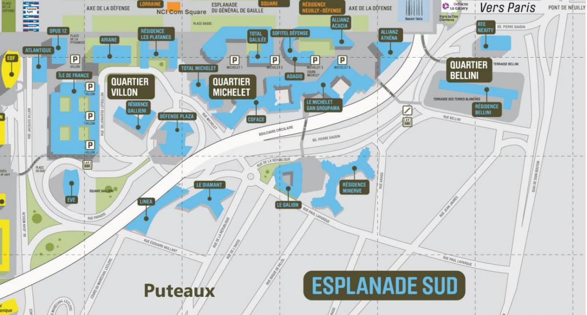 Kartu La Défense Južnoj Esplanade
