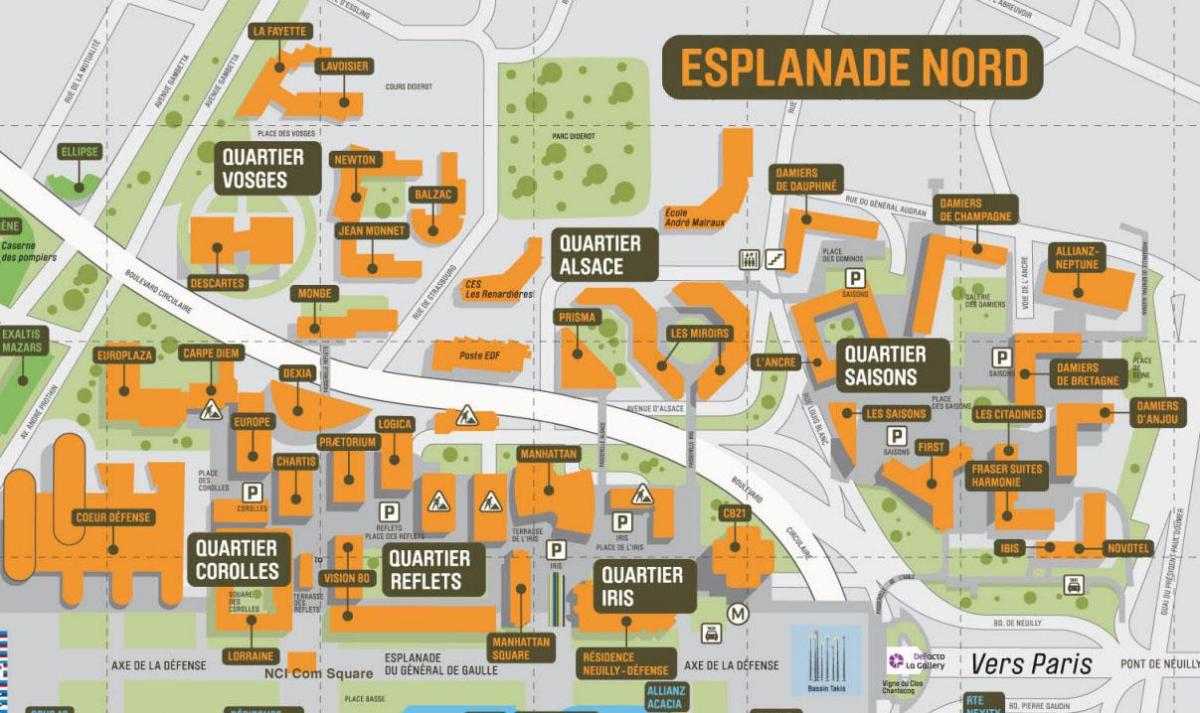 Kartu La Défense Sjevernoj Esplanade