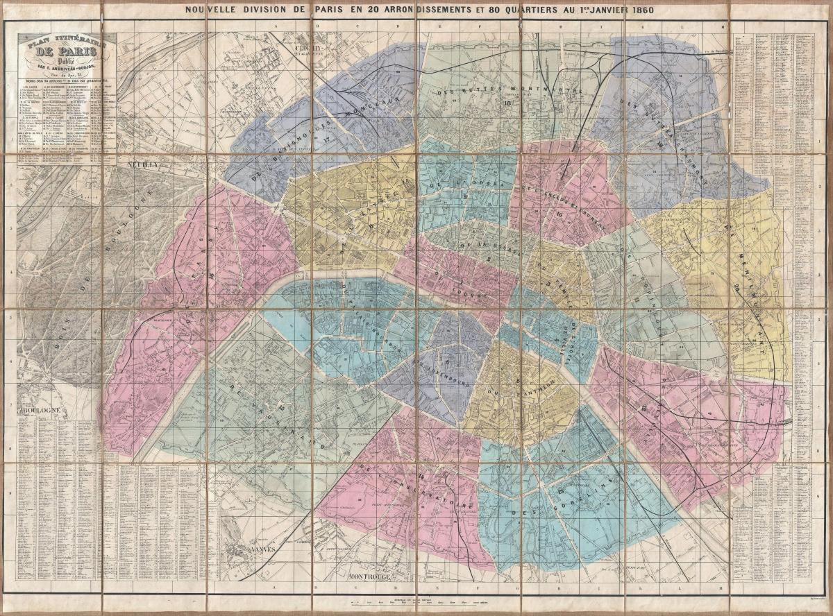 Karta Pariza 1860