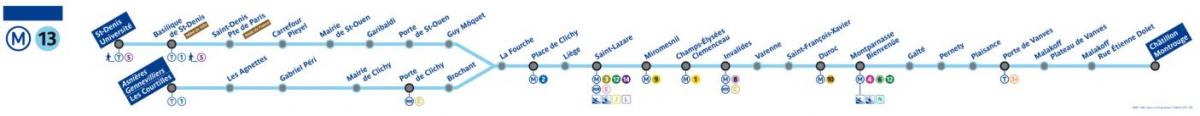 Karta Pariza metro linija 13