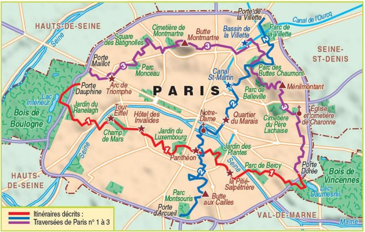 Karta Pariza planinarenje