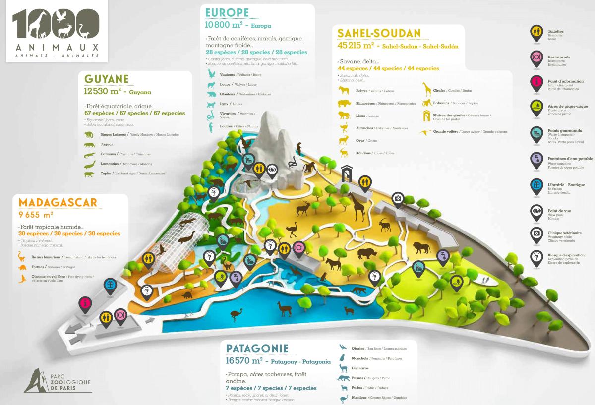 Karta Pariza Zoološki Park