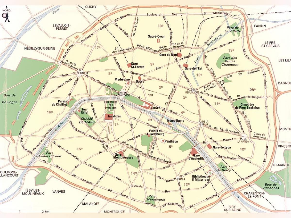 Karta pariških parkova