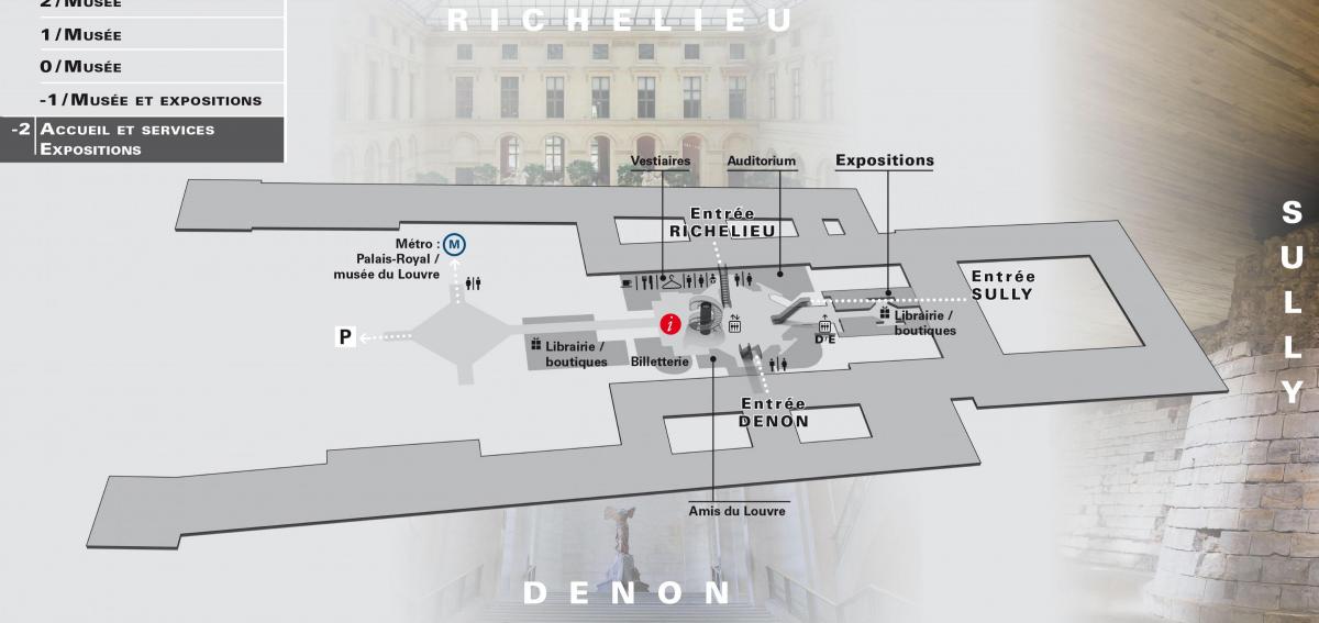 Kartu razine muzeja Louvre -2