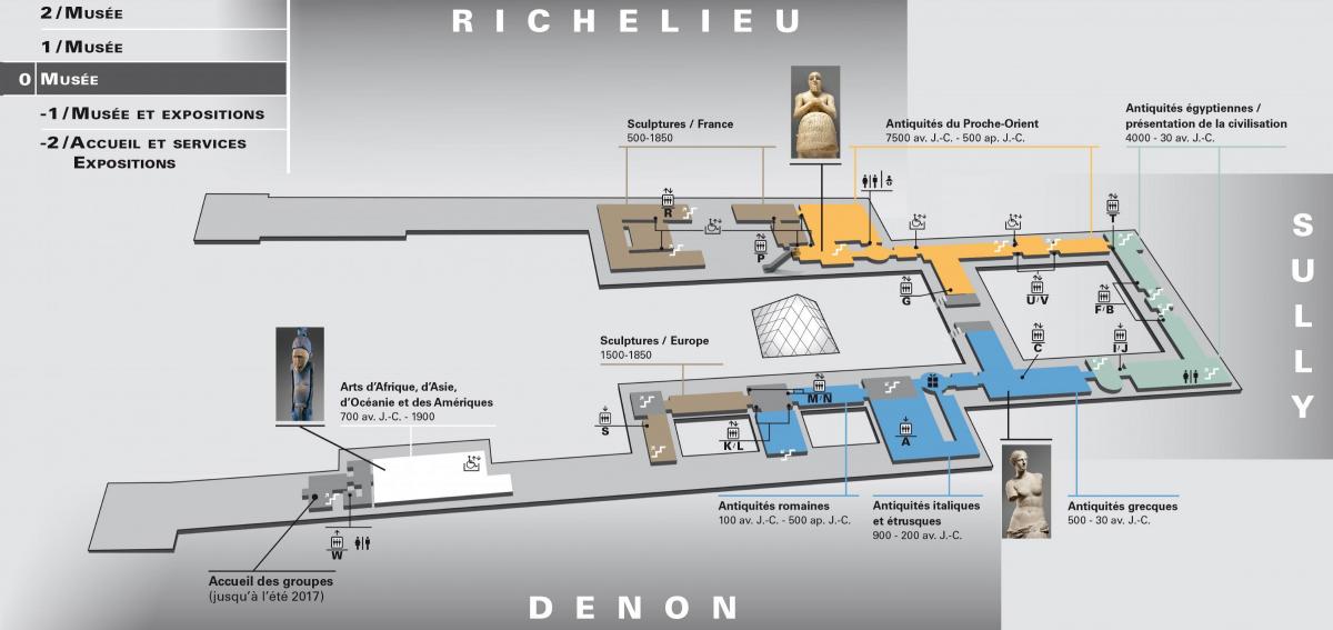 Kartu razine muzeja Louvre 0