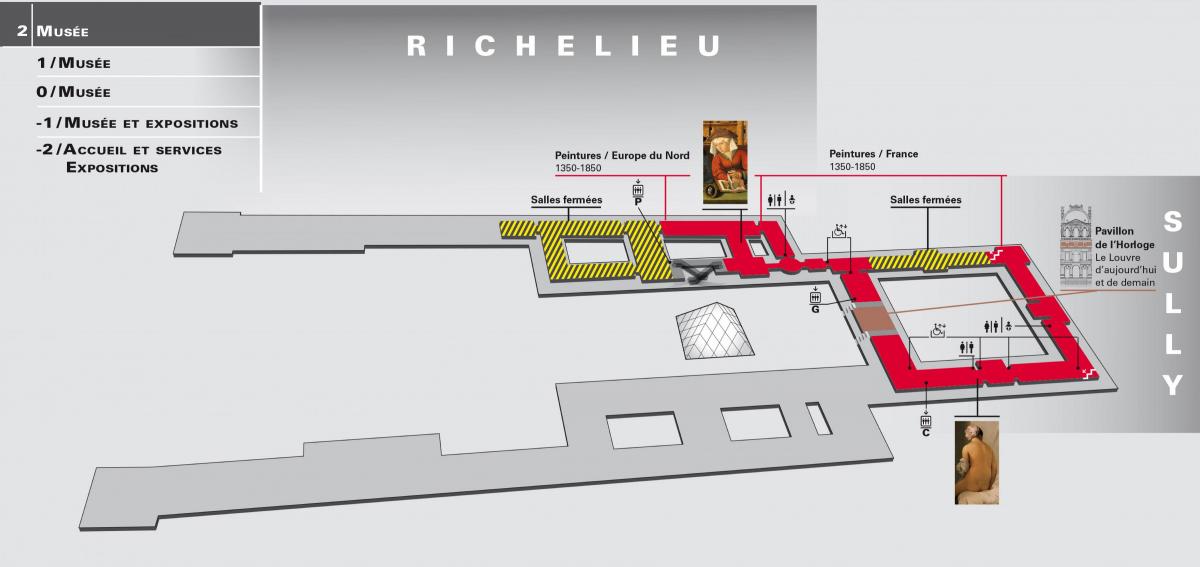 Kartu razine muzeja Louvre 2