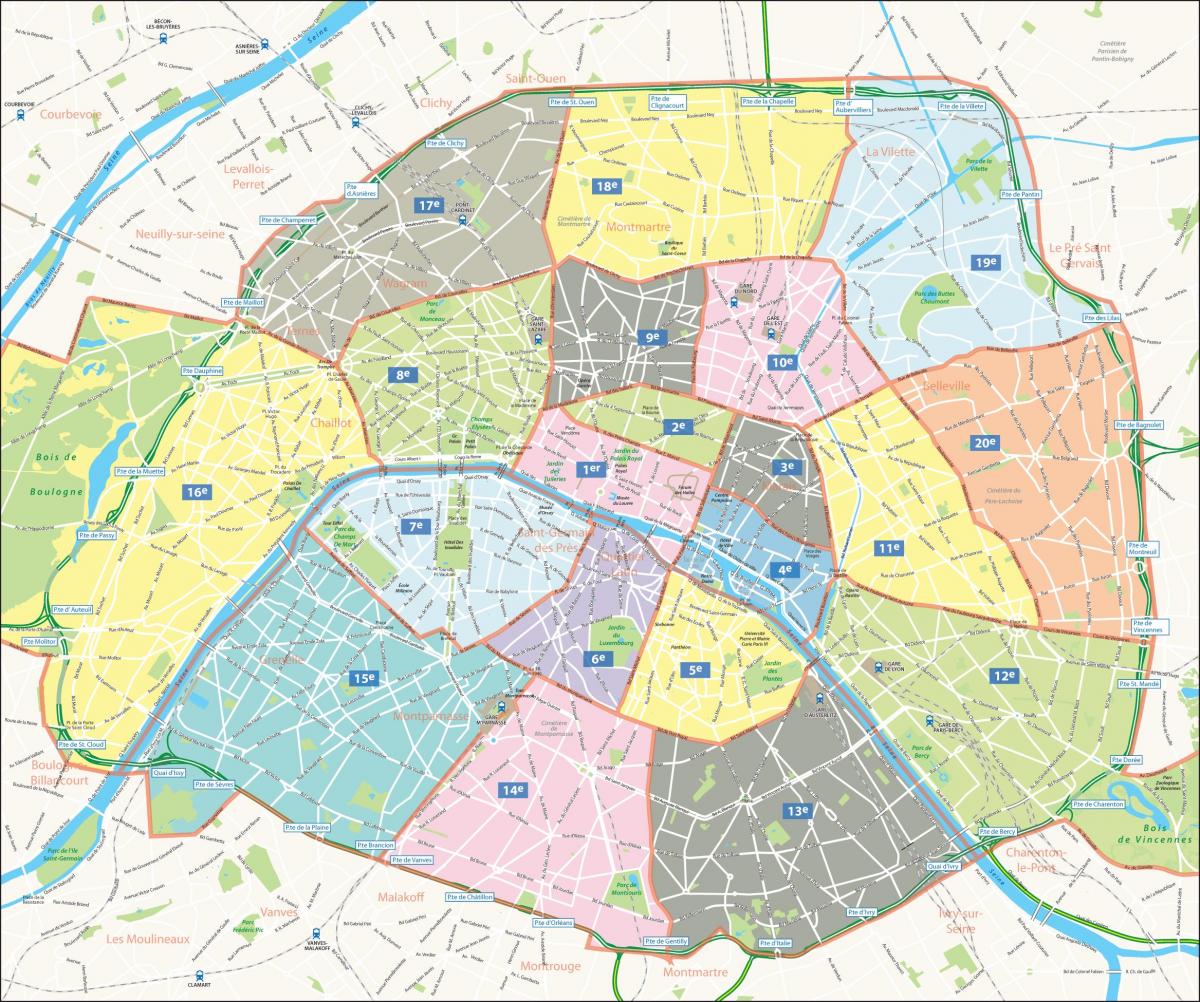 Karta okruga Pariza