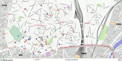 Karta 18. arrondissement u Parizu