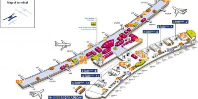 Karta Charles-de-gaulle terminal 2e zračne luke