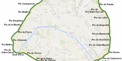 Karta gradskim vratima Pariza