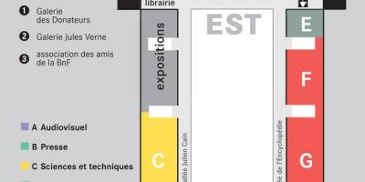 Karta biblioteci Francuske - 1. kat