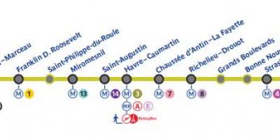 Karta Pariza, linija metroa 9