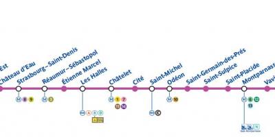 Karta Pariza metro linija 4