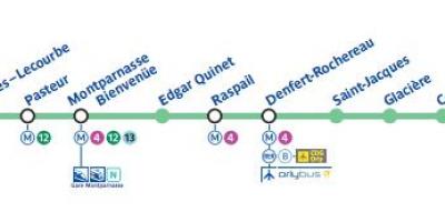 Karta Pariza metro linija 6
