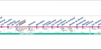 Karta Pariza tramvaja T2