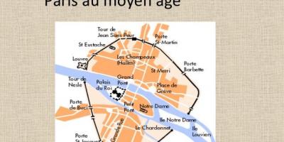 Karta Pariza u Srednjem vijeku