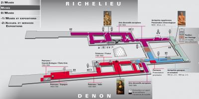 Kartu razine muzeja Louvre 1
